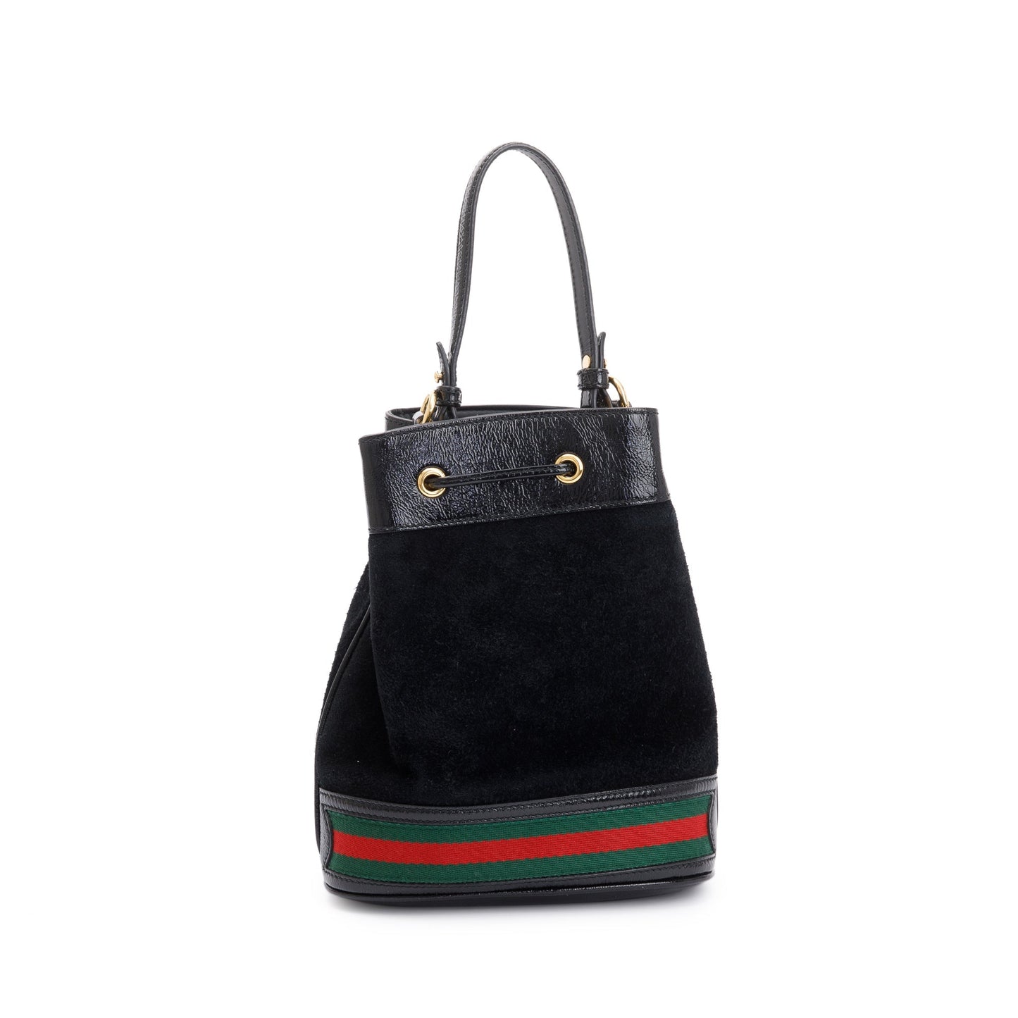 Gucci Black Suede Ophidia GG Small Bucket Bag