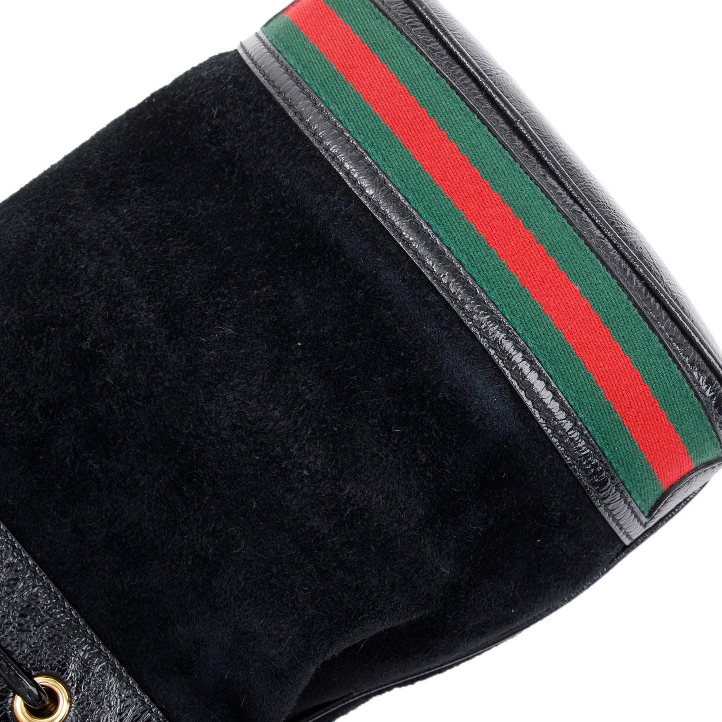 Gucci Black Suede Ophidia GG Small Bucket Bag