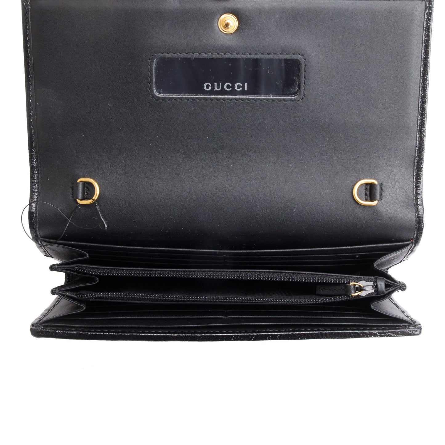Gucci Black Suede Ophidia GG Web Wallet on Chain