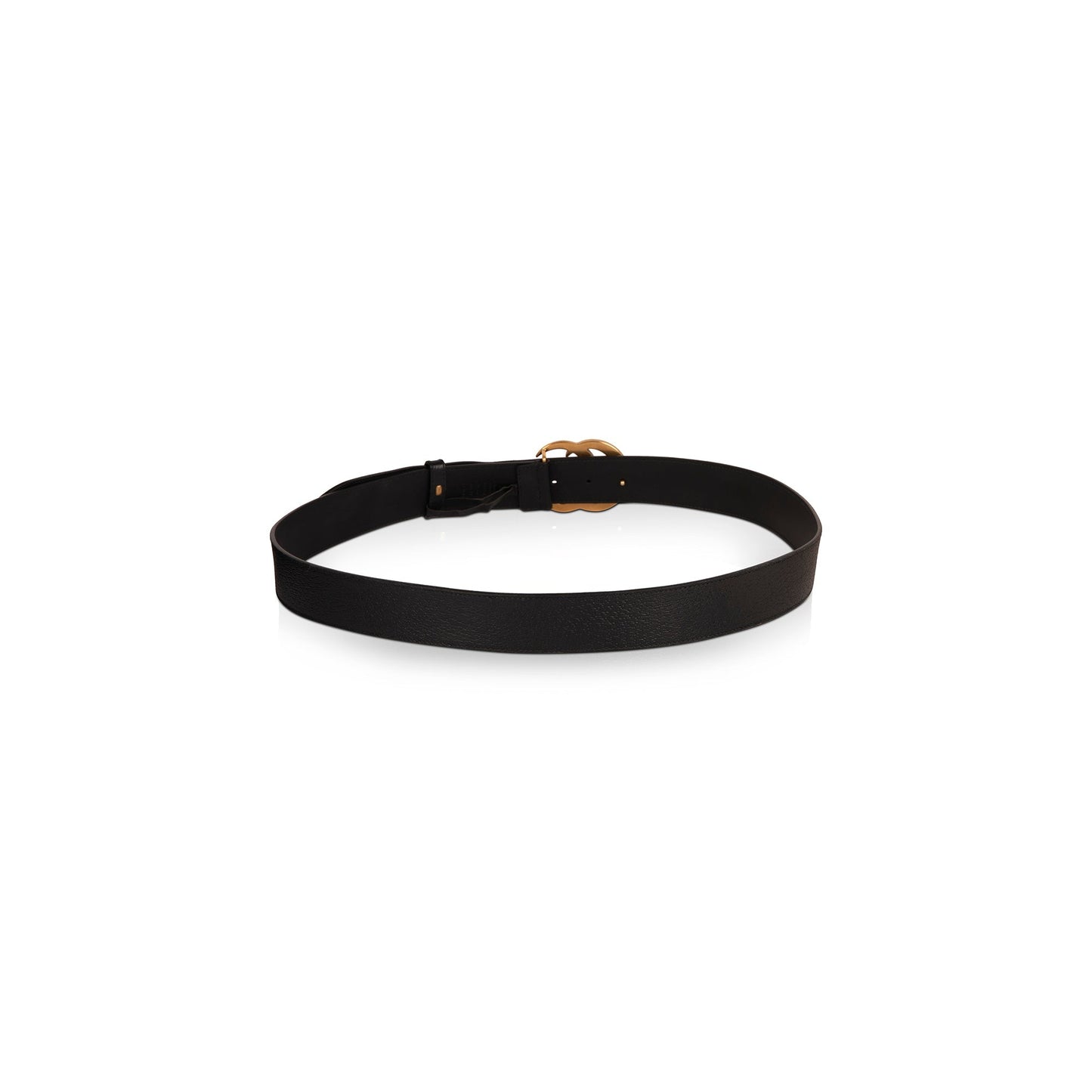 Gucci Black Wide Leather Belt with Double G Buckle