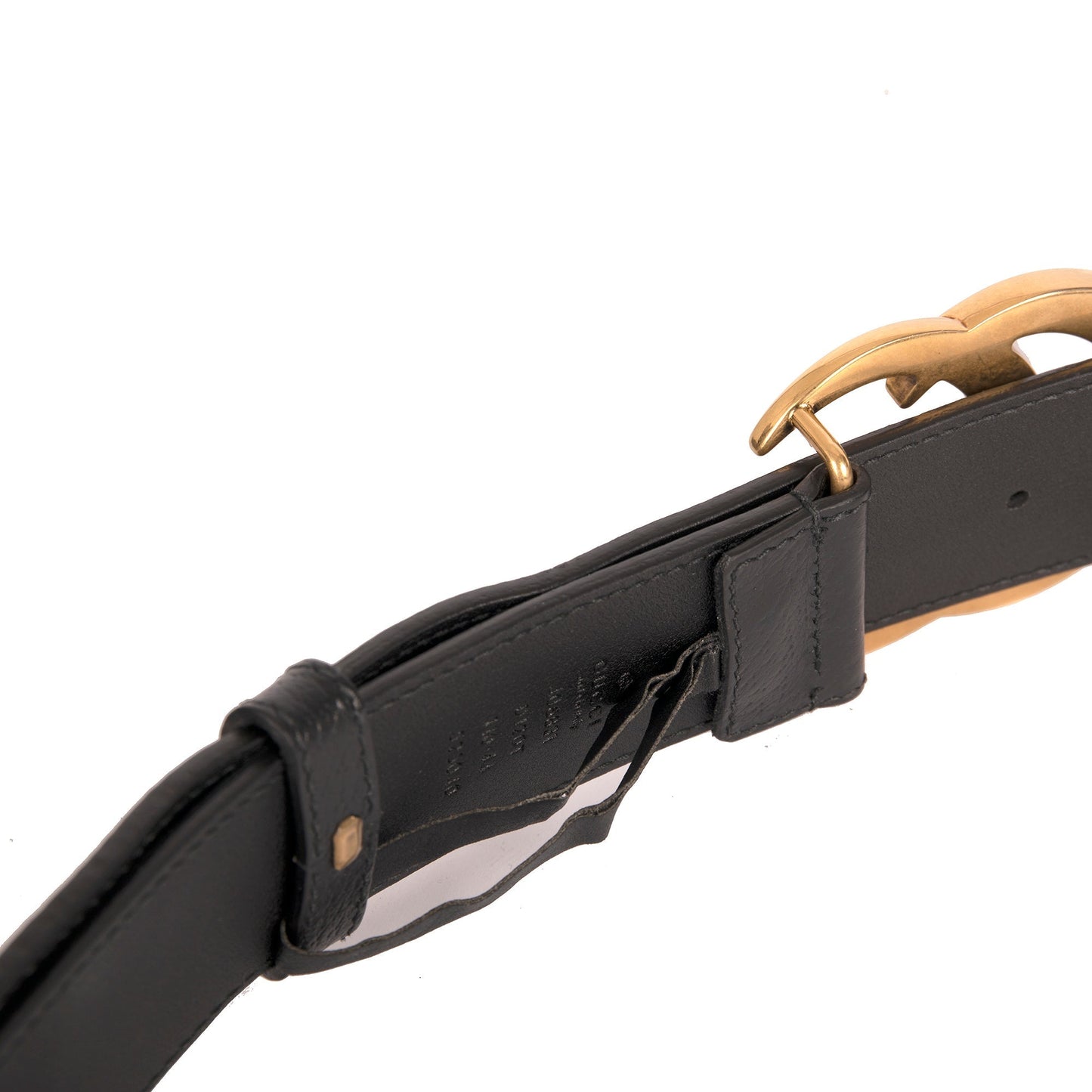 Gucci Black Wide Leather Belt with Double G Buckle