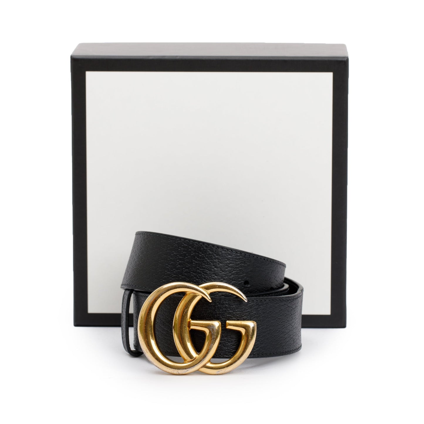 Gucci Black Wide Leather Belt with Double G Buckle 85 34