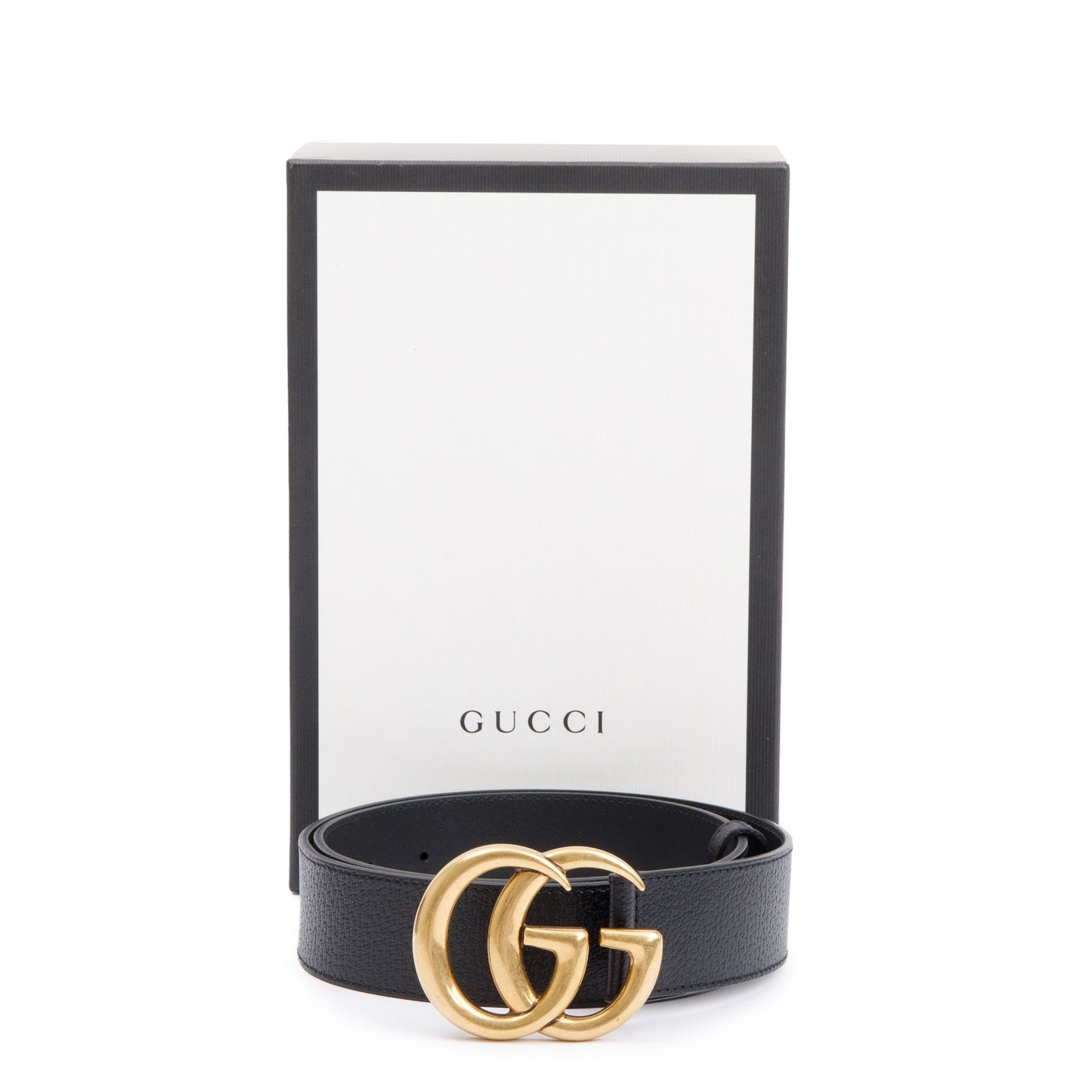 Gucci Black Wide Leather Belt with Double G Buckle 85 34