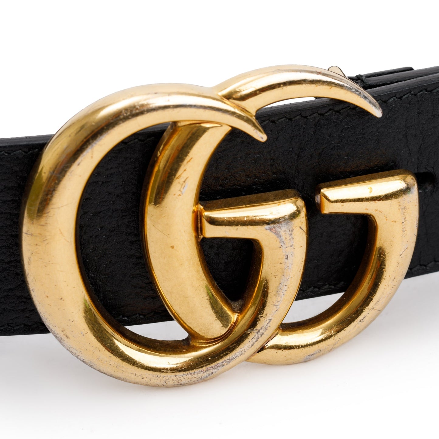 Gucci Black Wide Leather Belt with Double G Buckle 85 34