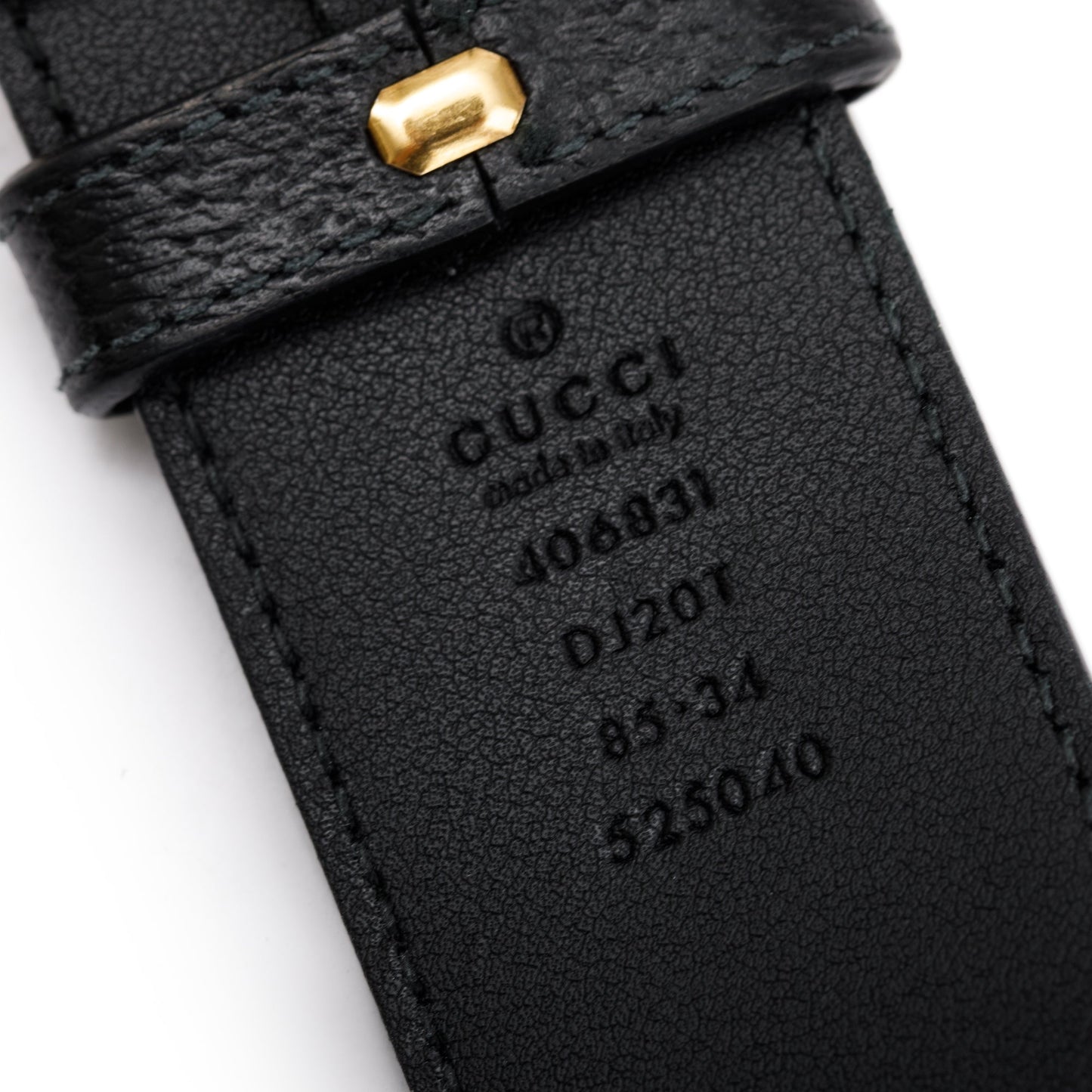 Gucci Black Wide Leather Belt with Double G Buckle 85 34