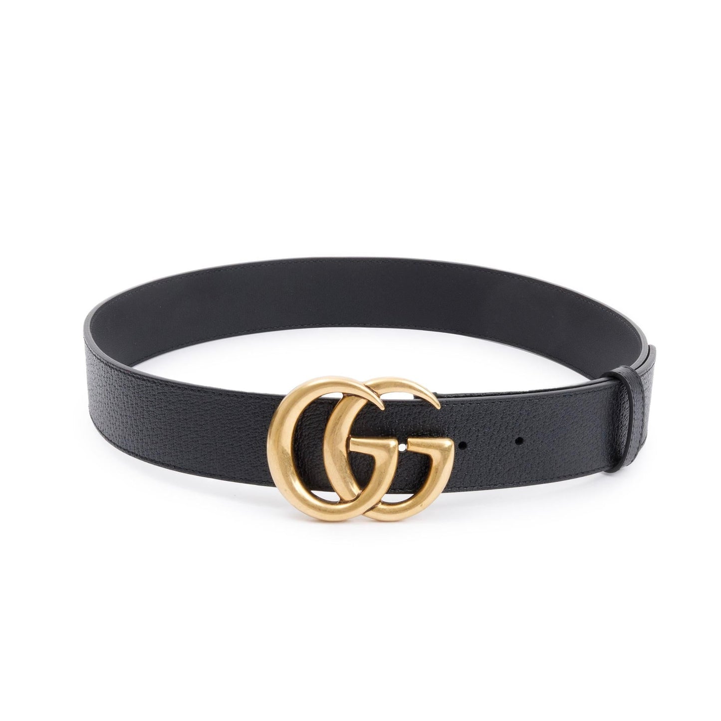 Gucci Black Wide Leather Belt with Double G Buckle 85 34