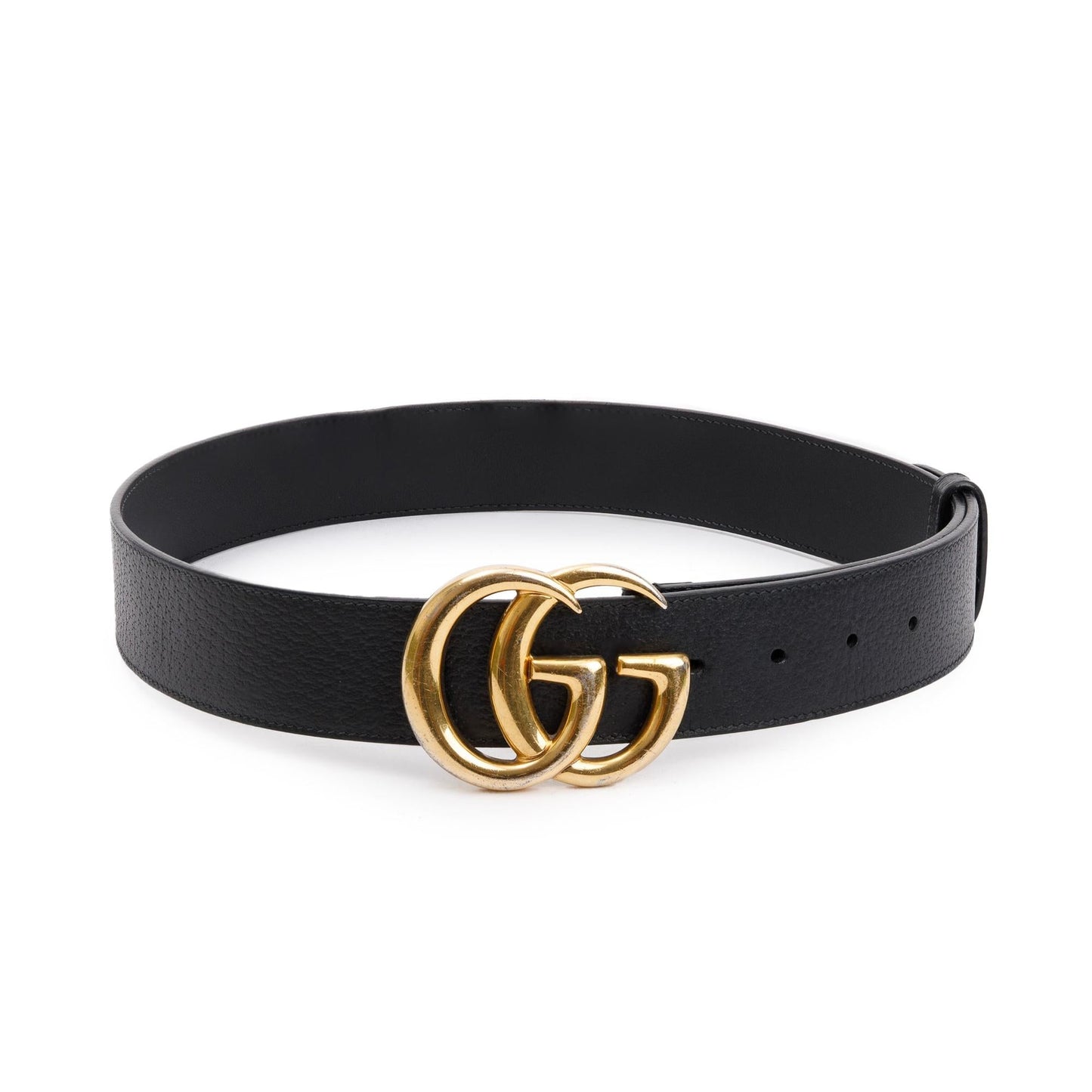 Gucci Black Wide Leather Belt with Double G Buckle 85 34