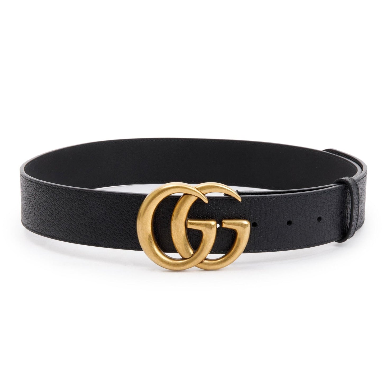 Gucci Black Wide Leather Belt with Double G Buckle 90 36