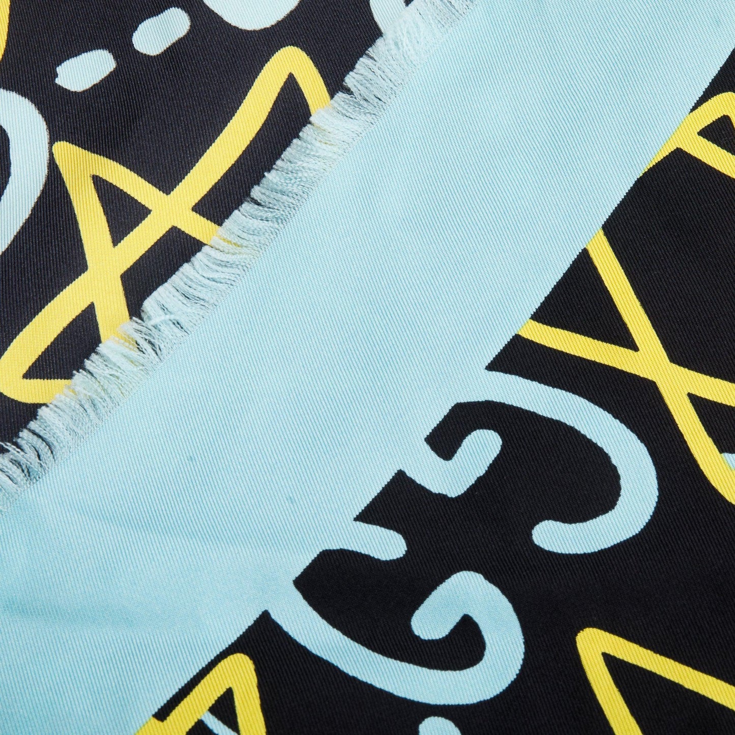 Gucci Black/Blue GG Star GucciGhost Print Silk Scarf