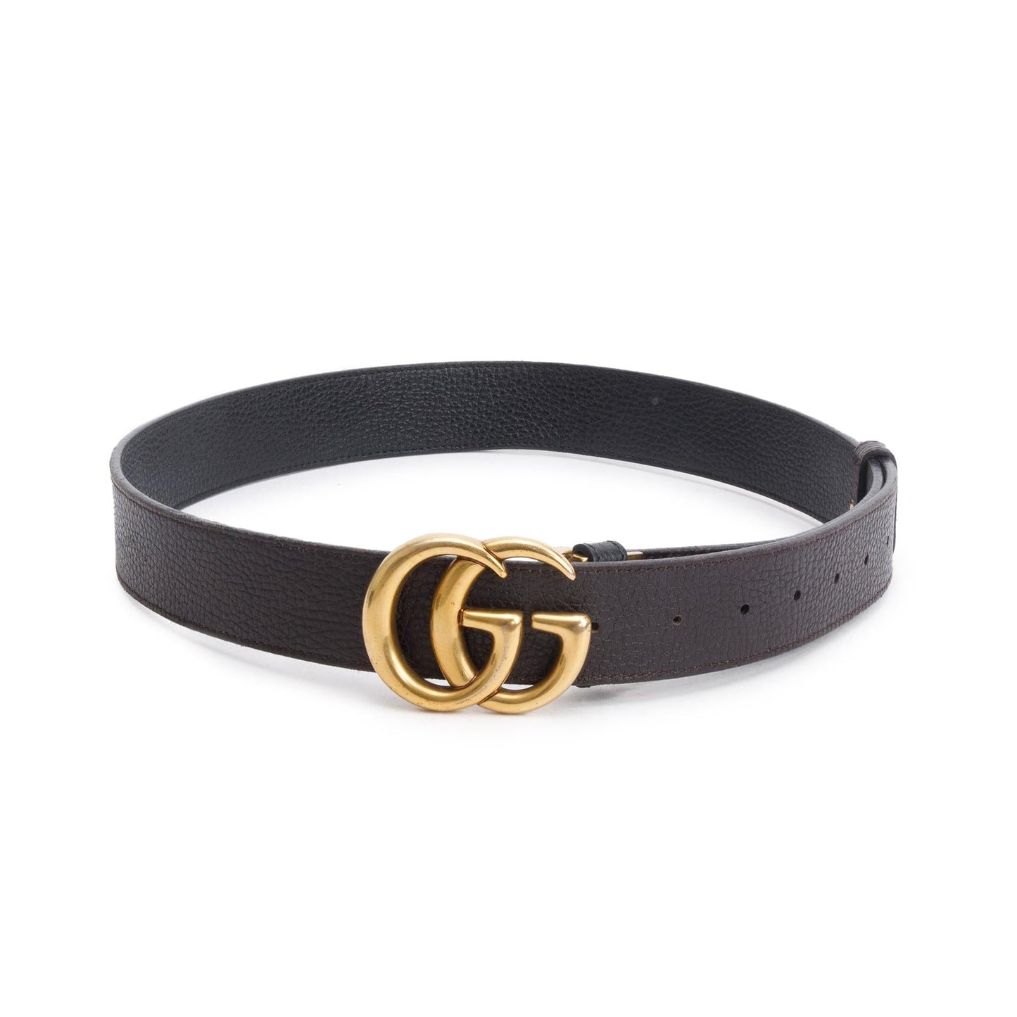 Gucci Black/Brown Reversible Leather Belt with Double G Buckle 100 40