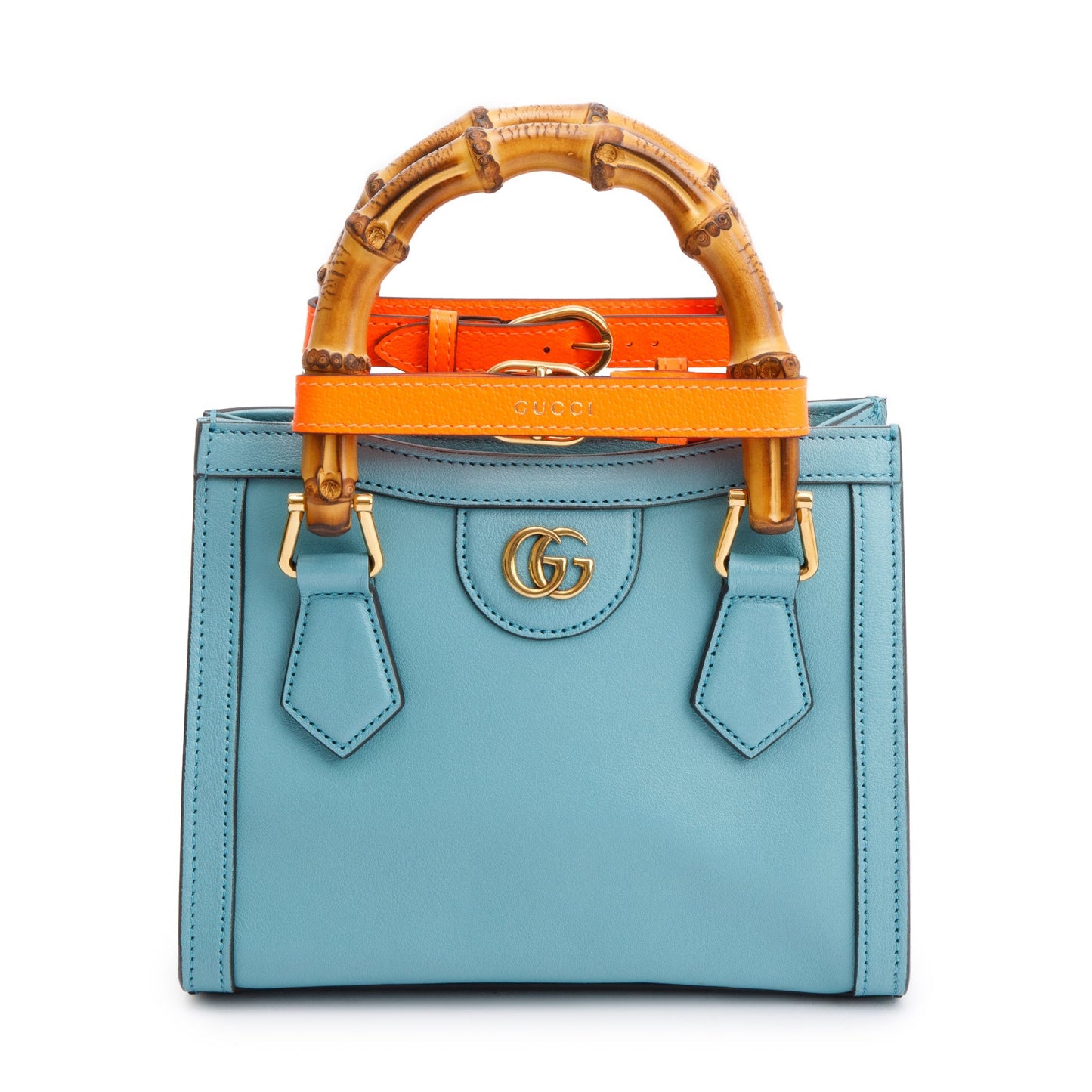 Gucci Blue Calfskin Leather Diana Mini Tote Bag