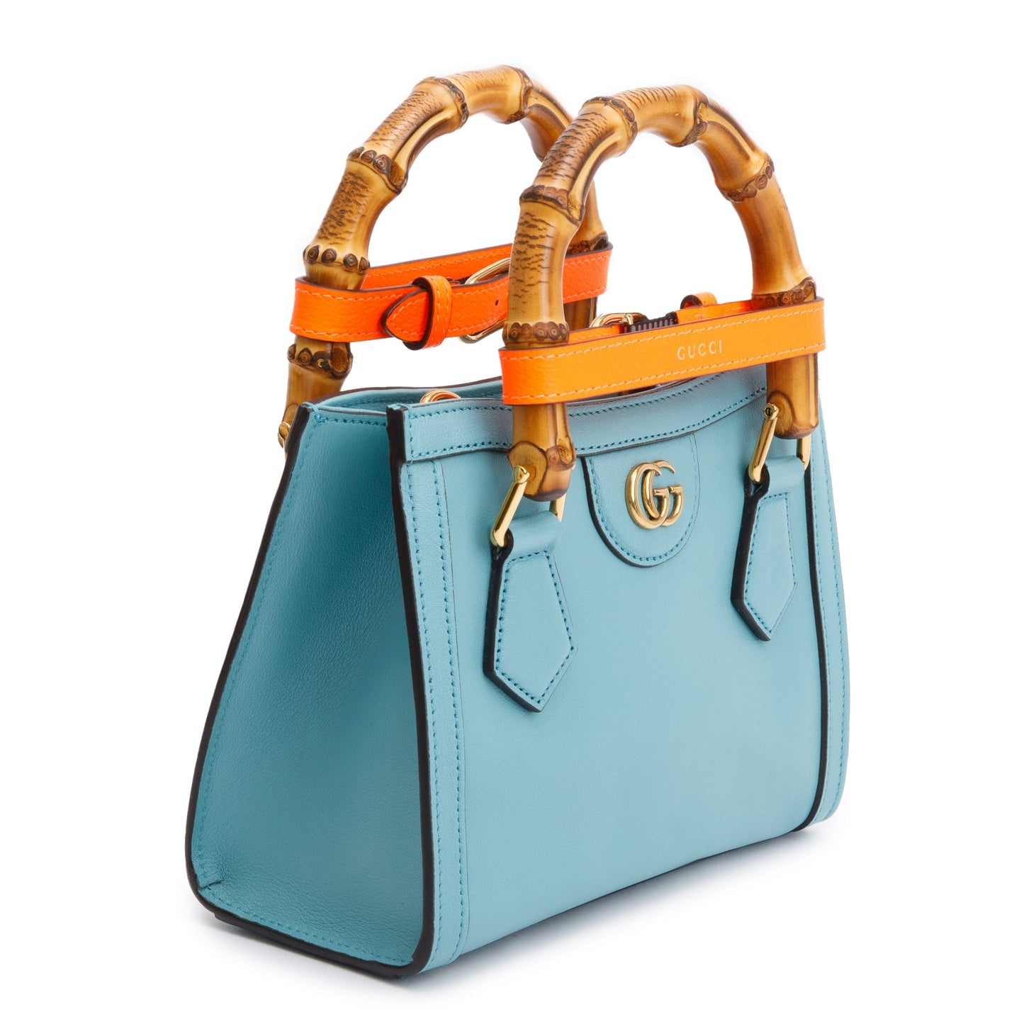Gucci Blue Calfskin Leather Diana Mini Tote Bag