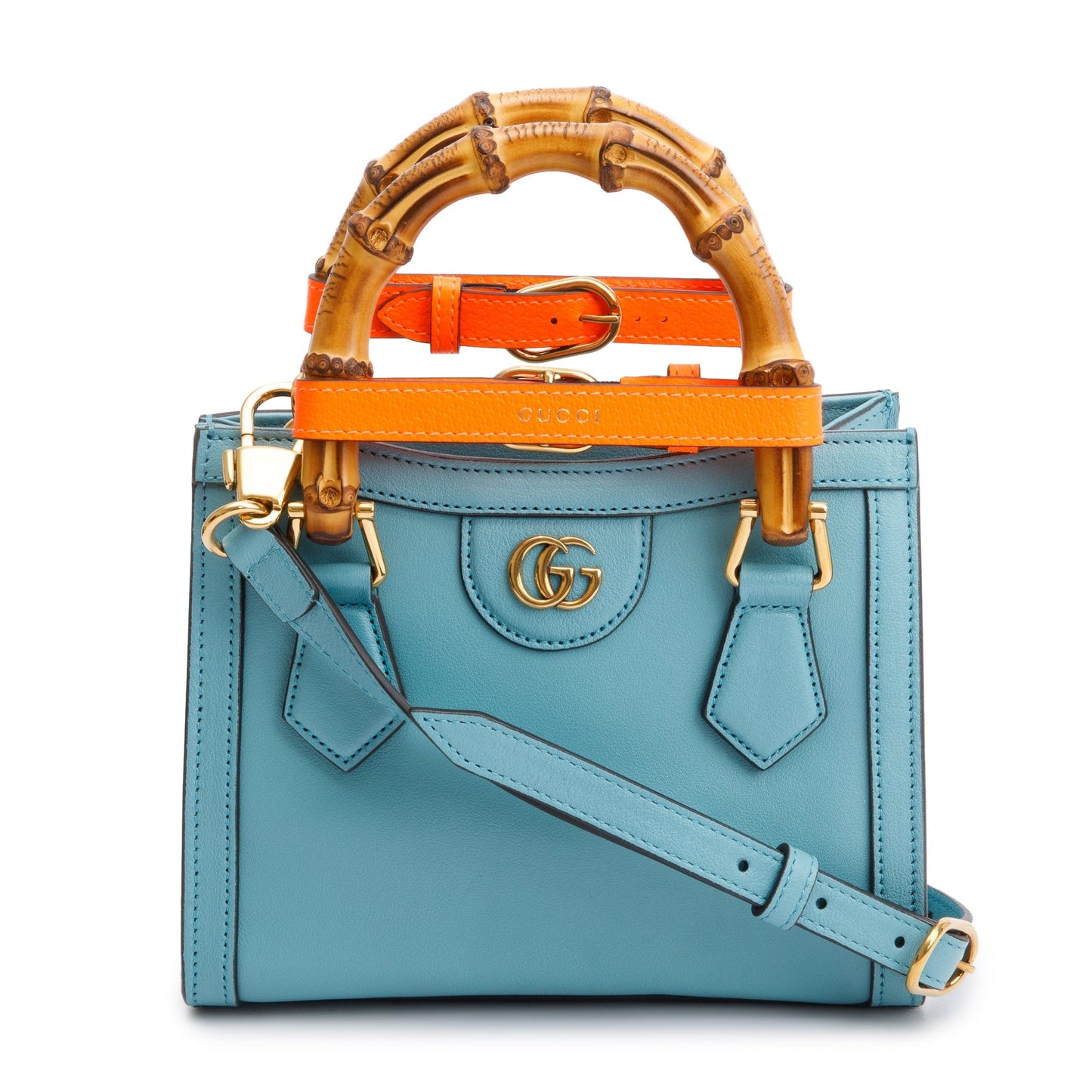 Gucci Blue Calfskin Leather Diana Mini Tote Bag