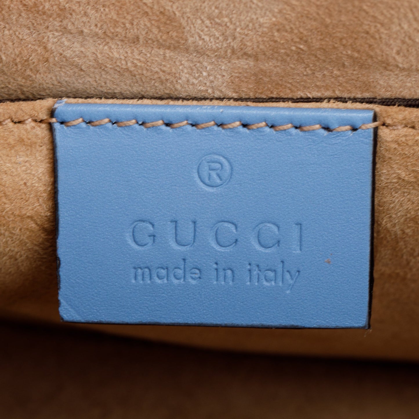 Gucci Blue Calfskin Leather Mini Sylvie Handle Bag