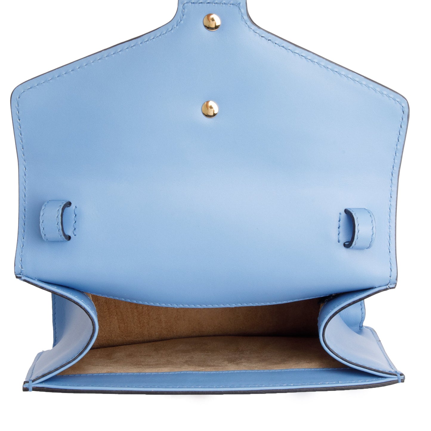 Gucci Blue Calfskin Leather Mini Sylvie Handle Bag