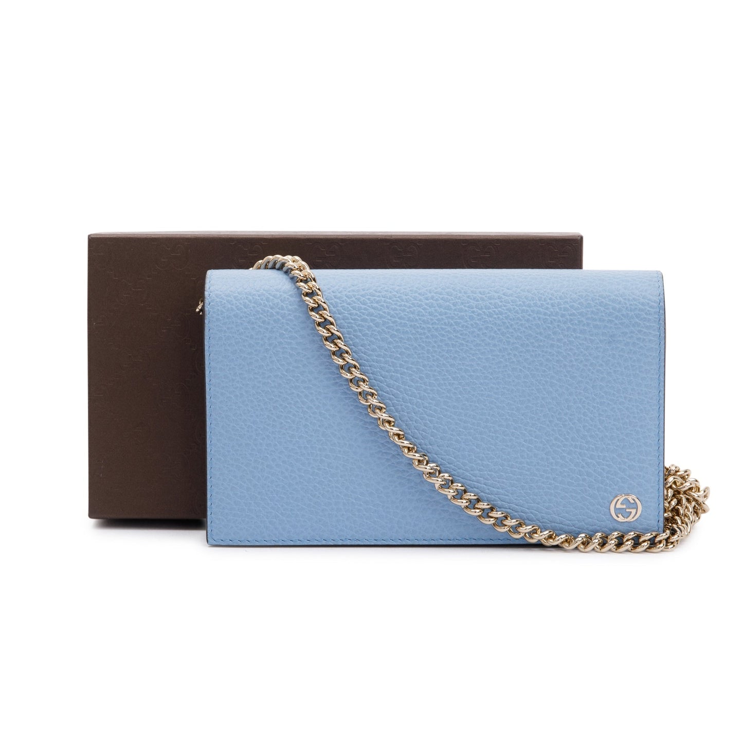 Gucci Blue Dollar Calfskin Leather Medium Betty Chain Wallet