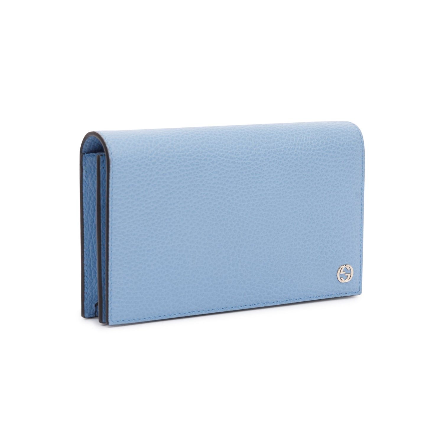 Gucci Blue Dollar Calfskin Leather Medium Betty Chain Wallet
