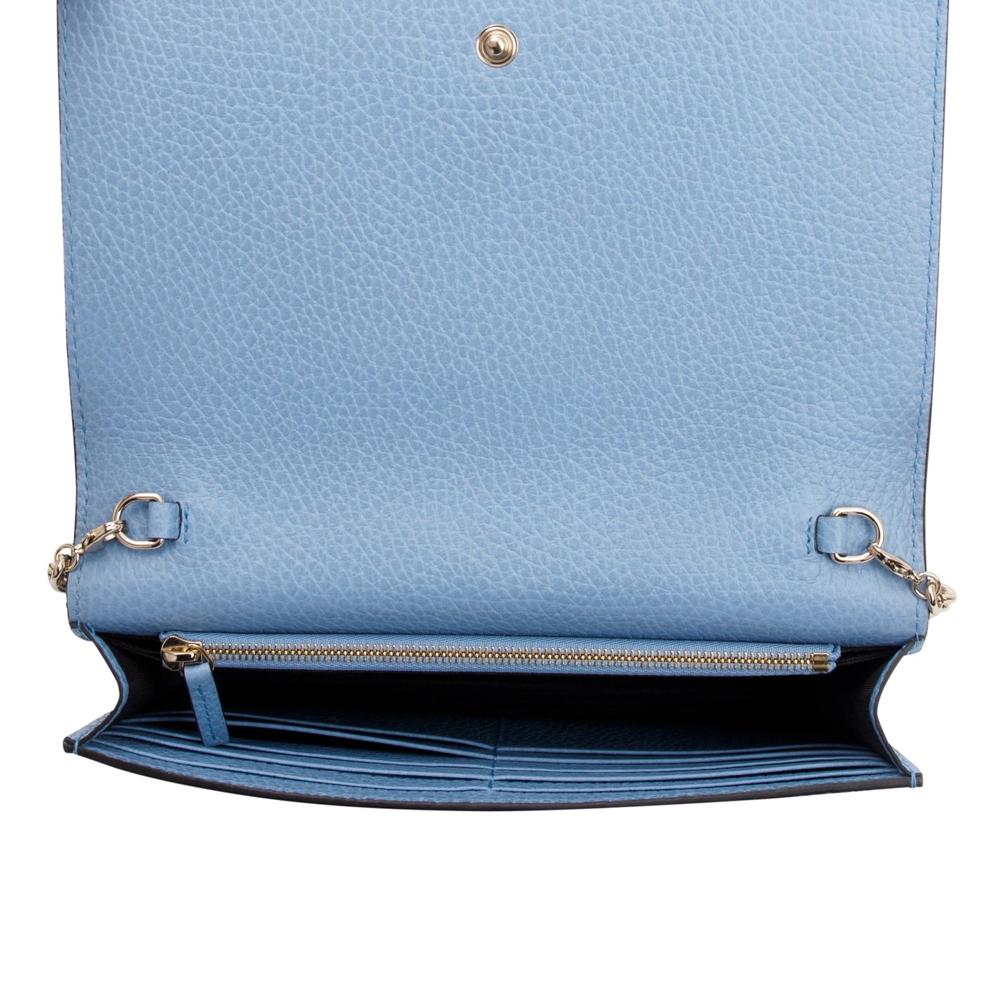 Gucci Blue Dollar Calfskin Leather Medium Betty Chain Wallet