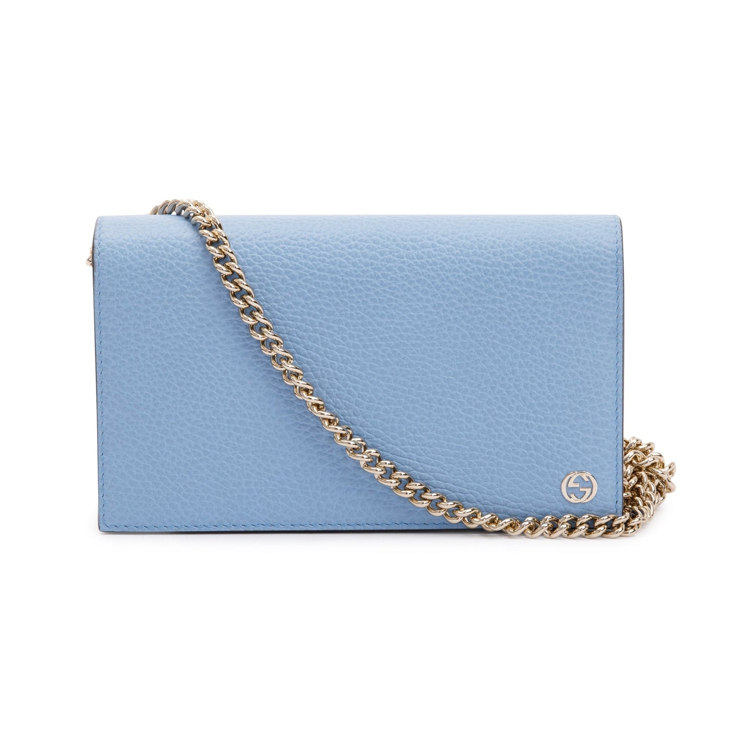 Gucci Blue Dollar Calfskin Leather Medium Betty Chain Wallet