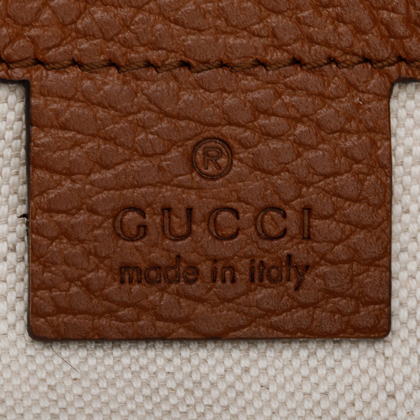 Gucci Blue GG Denim Brown Leather Trim Ophidia GG Medium Tote