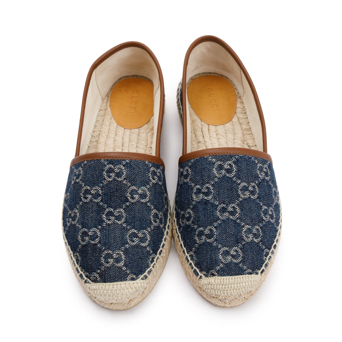 Gucci Blue GG Denim Espadrille, Size 37.5