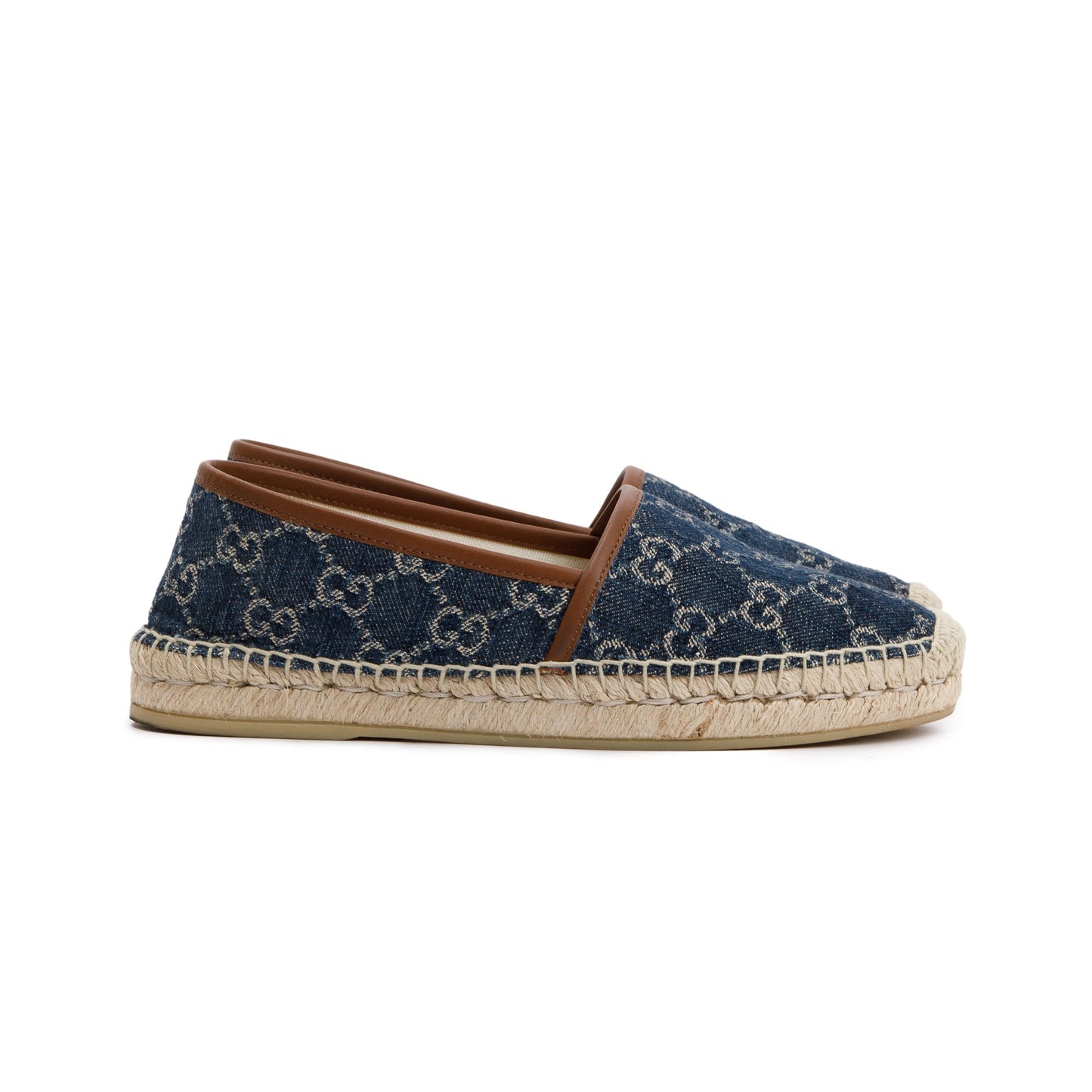 Gucci Blue GG Denim Espadrille, Size 37.5