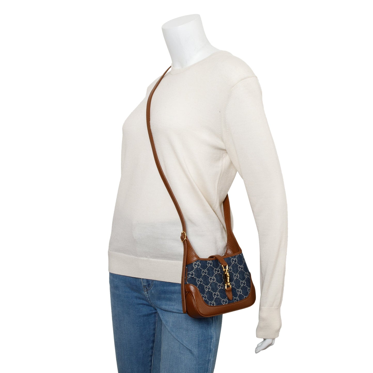 Gucci Blue GG Denim Jackie 1961 Mini Shoulder Bag