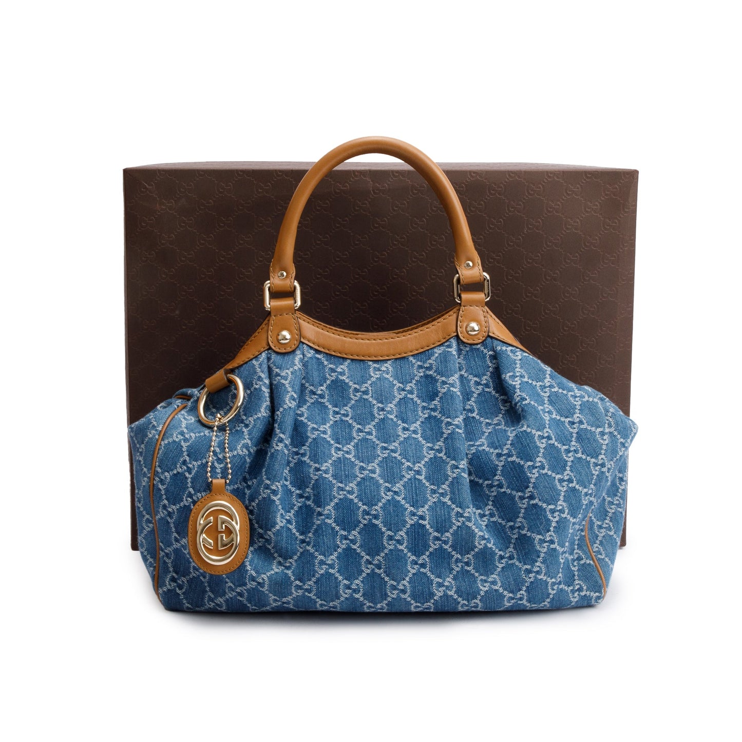 Gucci Blue GG Denim Medium Sukey Tote