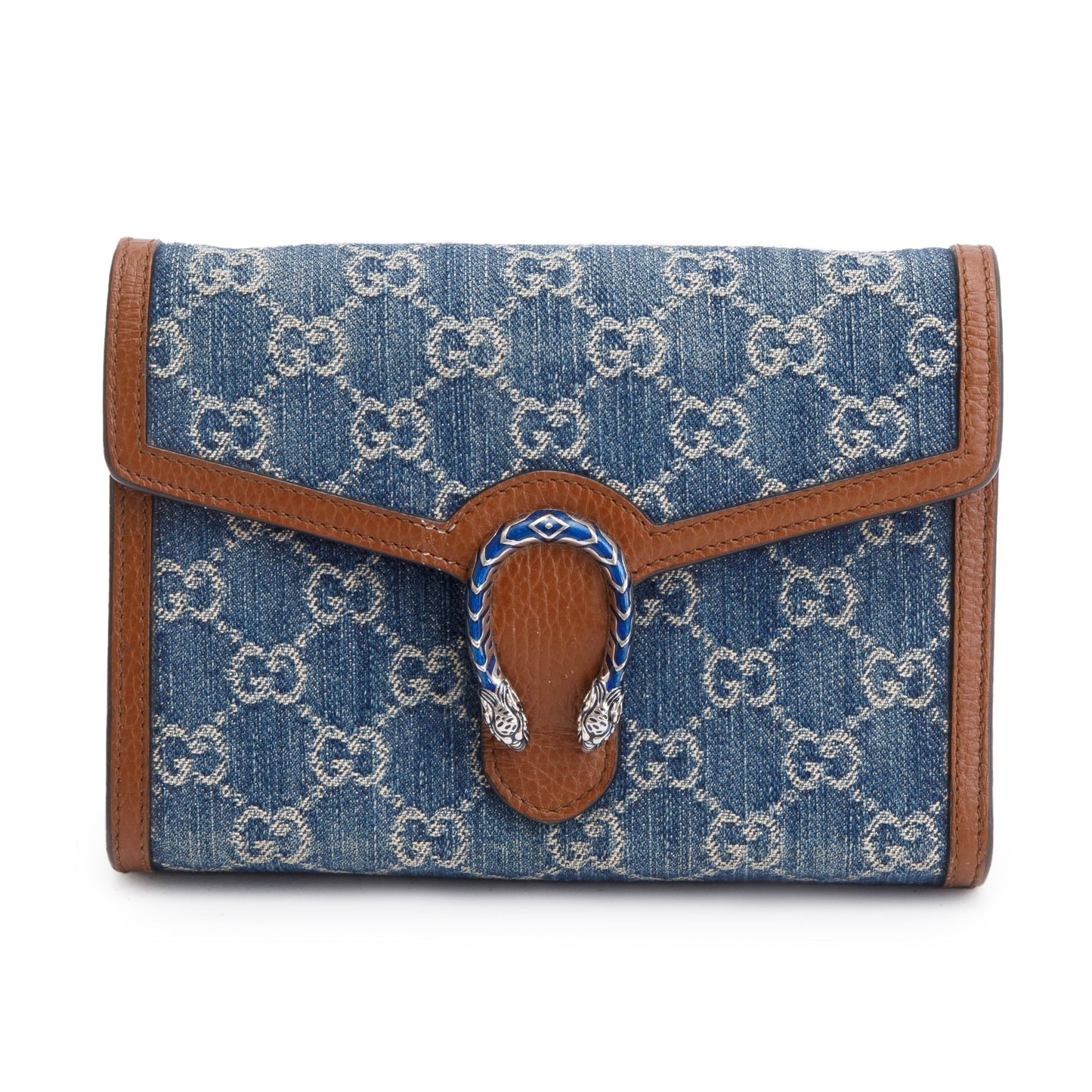 Gucci Blue GG Denim Mini Dionysus Wallet on Chain