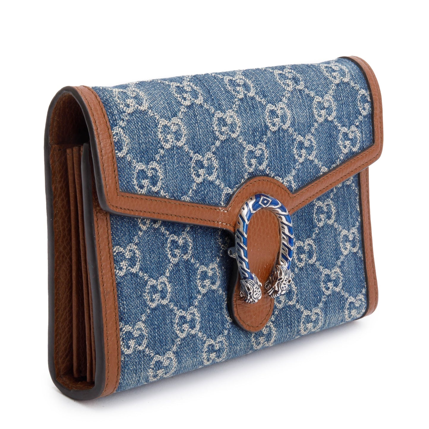 Gucci Blue GG Denim Mini Dionysus Wallet on Chain
