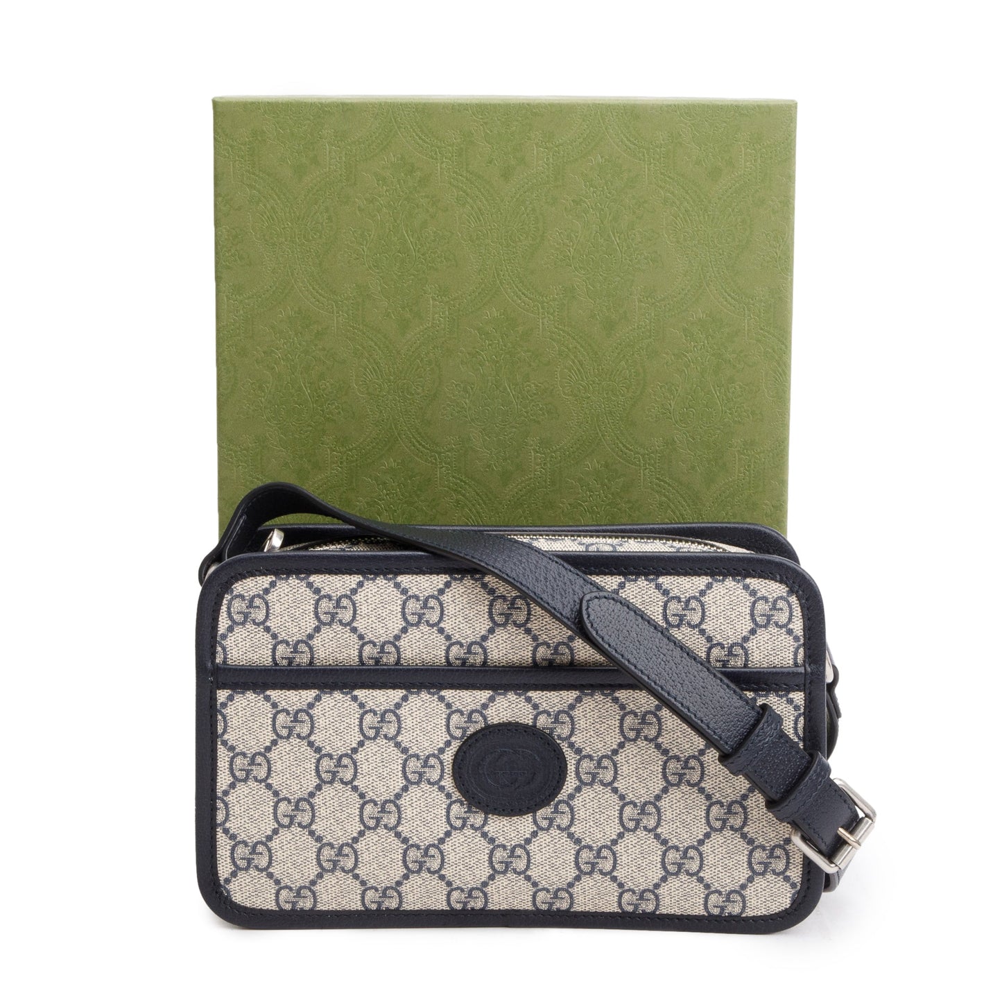 Gucci Blue GG Supreme Mini Bag with Interlocking G
