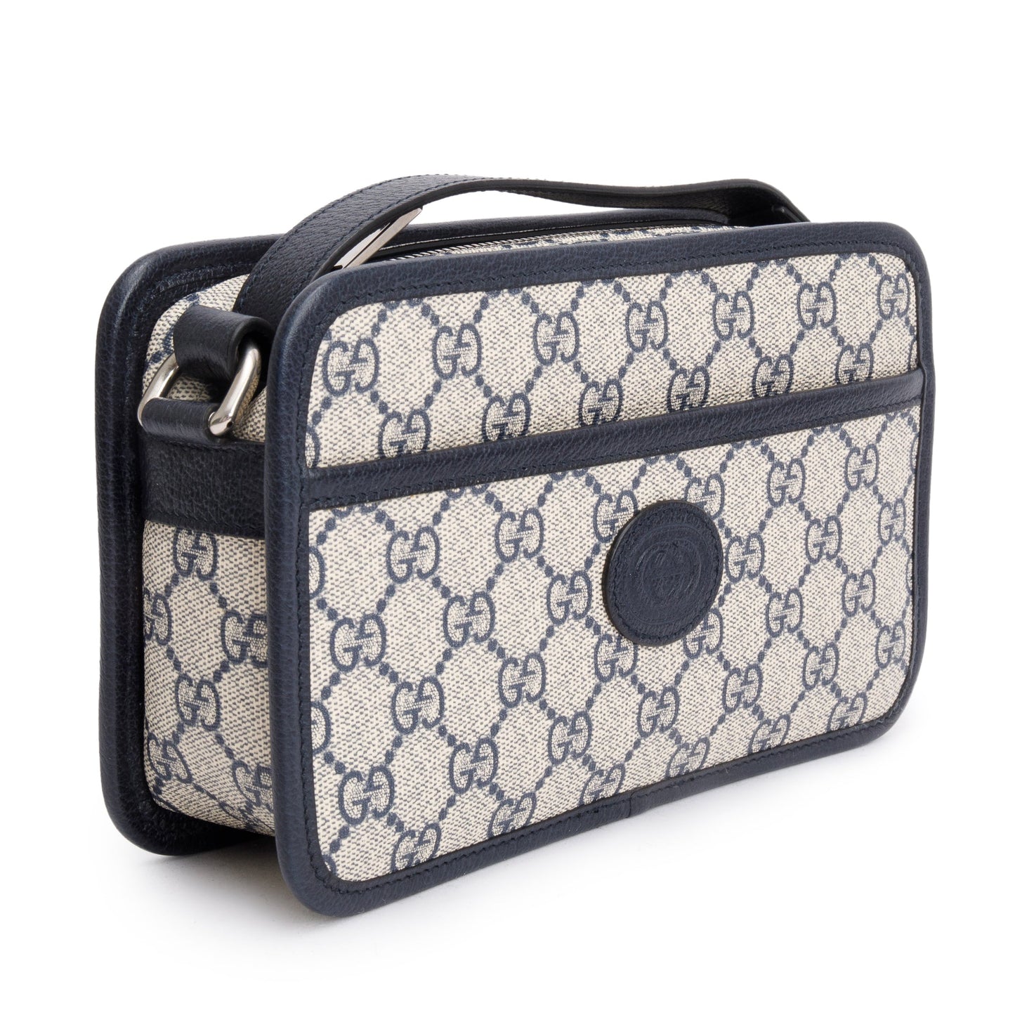 Gucci Blue GG Supreme Mini Bag with Interlocking G