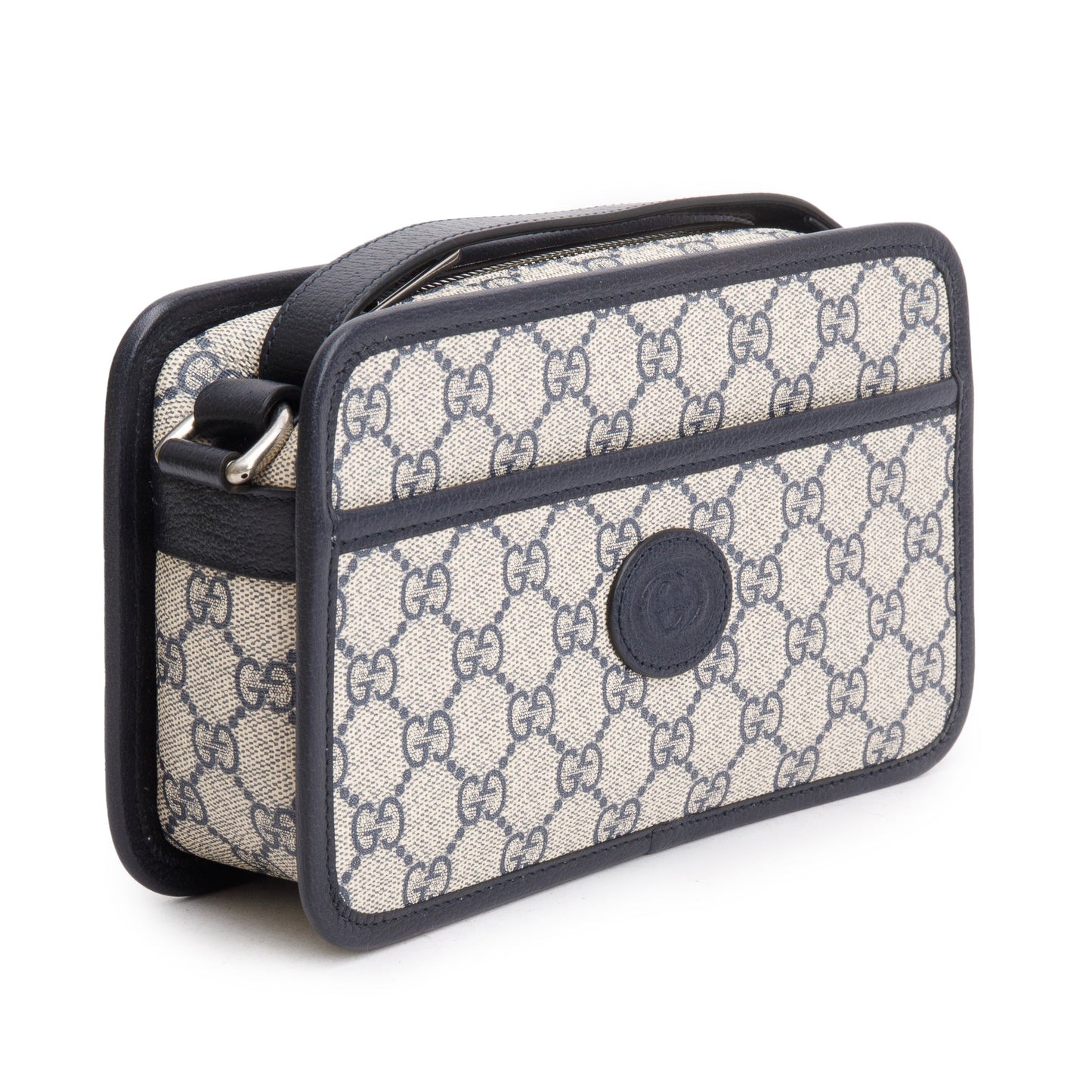 Gucci Blue GG Supreme Mini Bag with Interlocking G