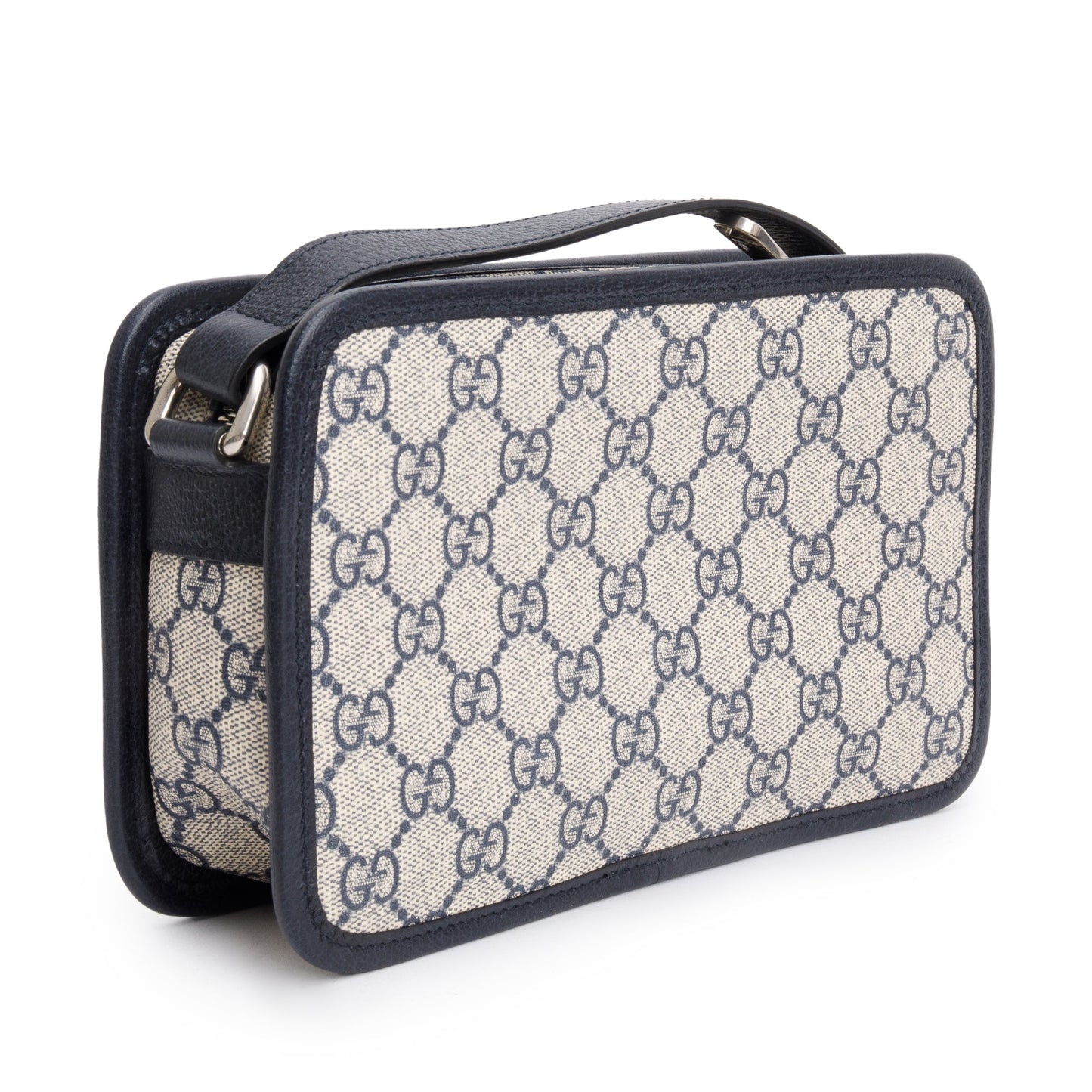 Gucci Blue GG Supreme Mini Bag with Interlocking G