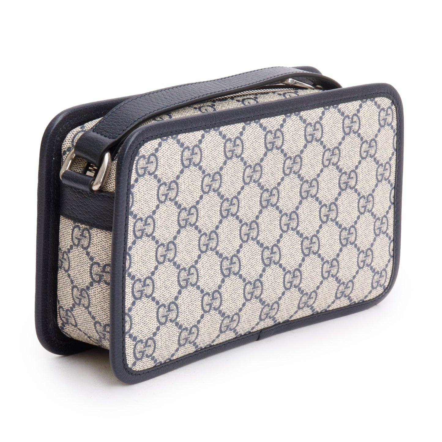 Gucci Blue GG Supreme Mini Bag with Interlocking G