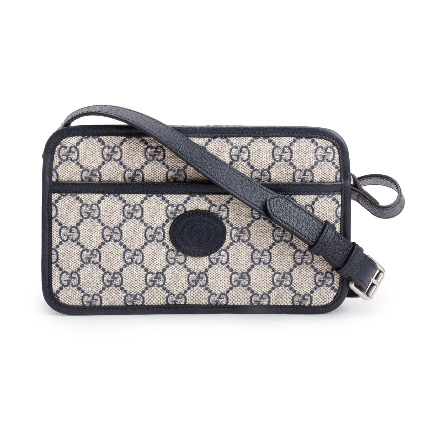 Gucci Blue GG Supreme Mini Bag with Interlocking G