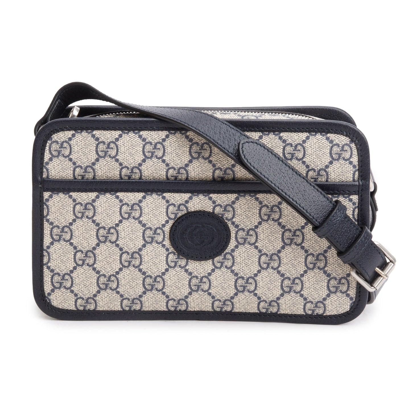 Gucci Blue GG Supreme Mini Bag with Interlocking G
