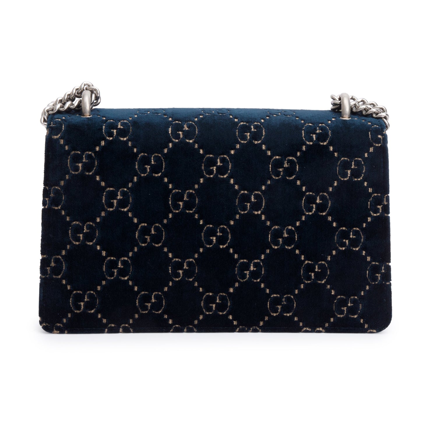 Gucci Blue GG Velvet Small Dionysus Shoulder Bag