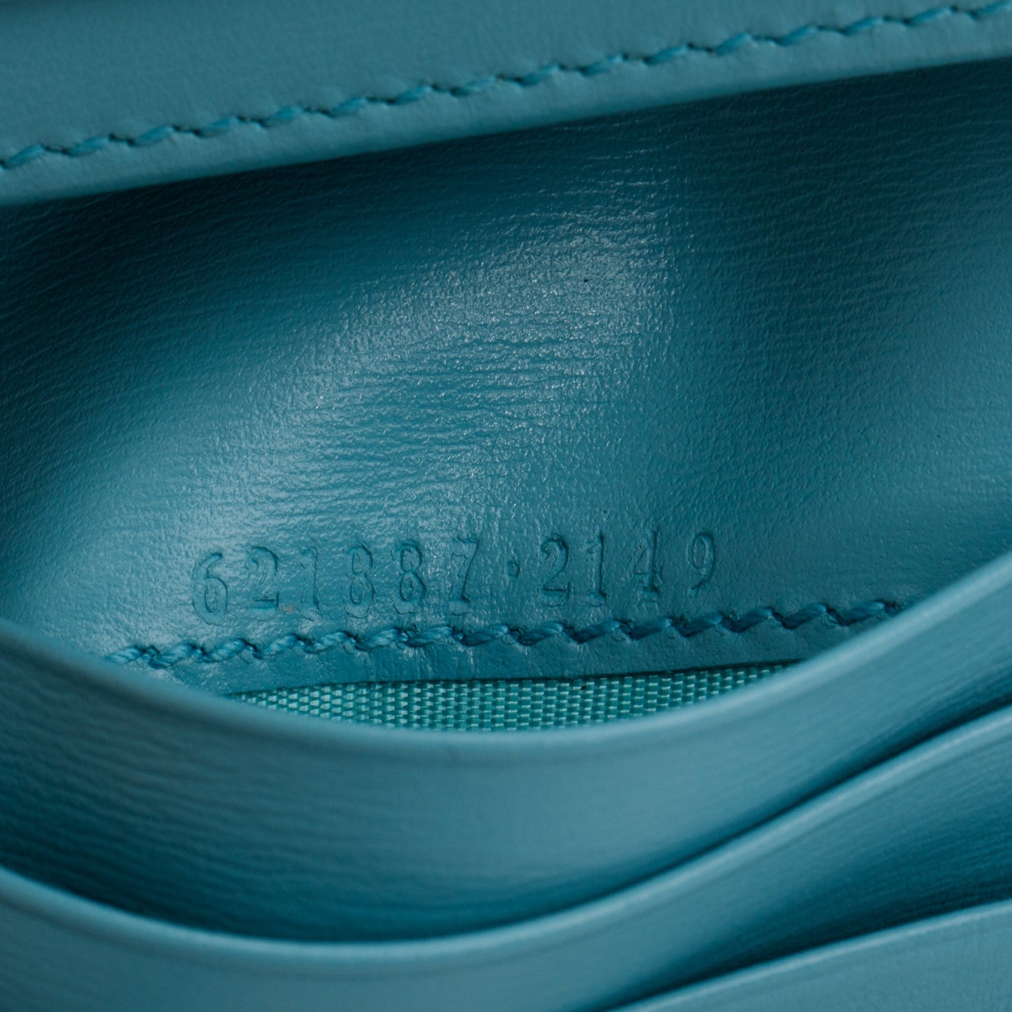 Gucci Blue Leather 1955 Horsebit Card Case Wallet