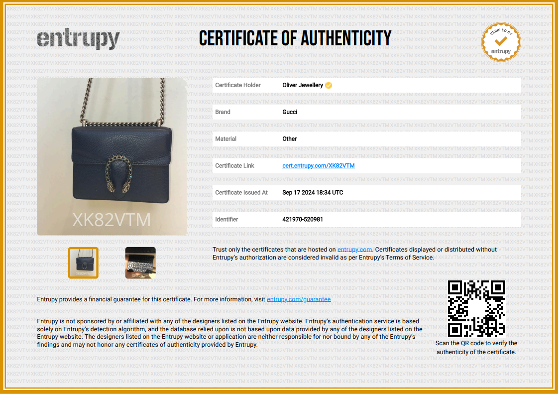 Gucci Blue Leather Dionysus Mini Shoulder Bag