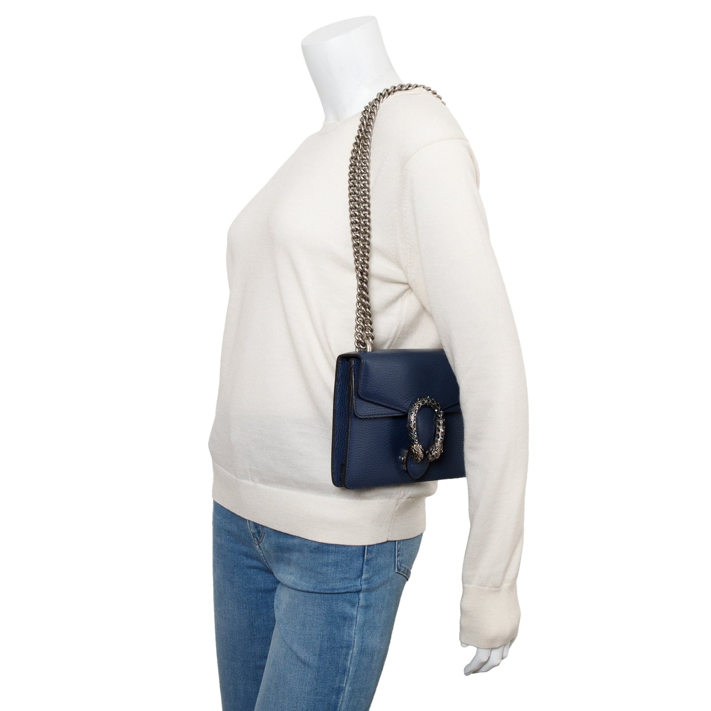 Gucci Blue Leather Dionysus Mini Shoulder Bag