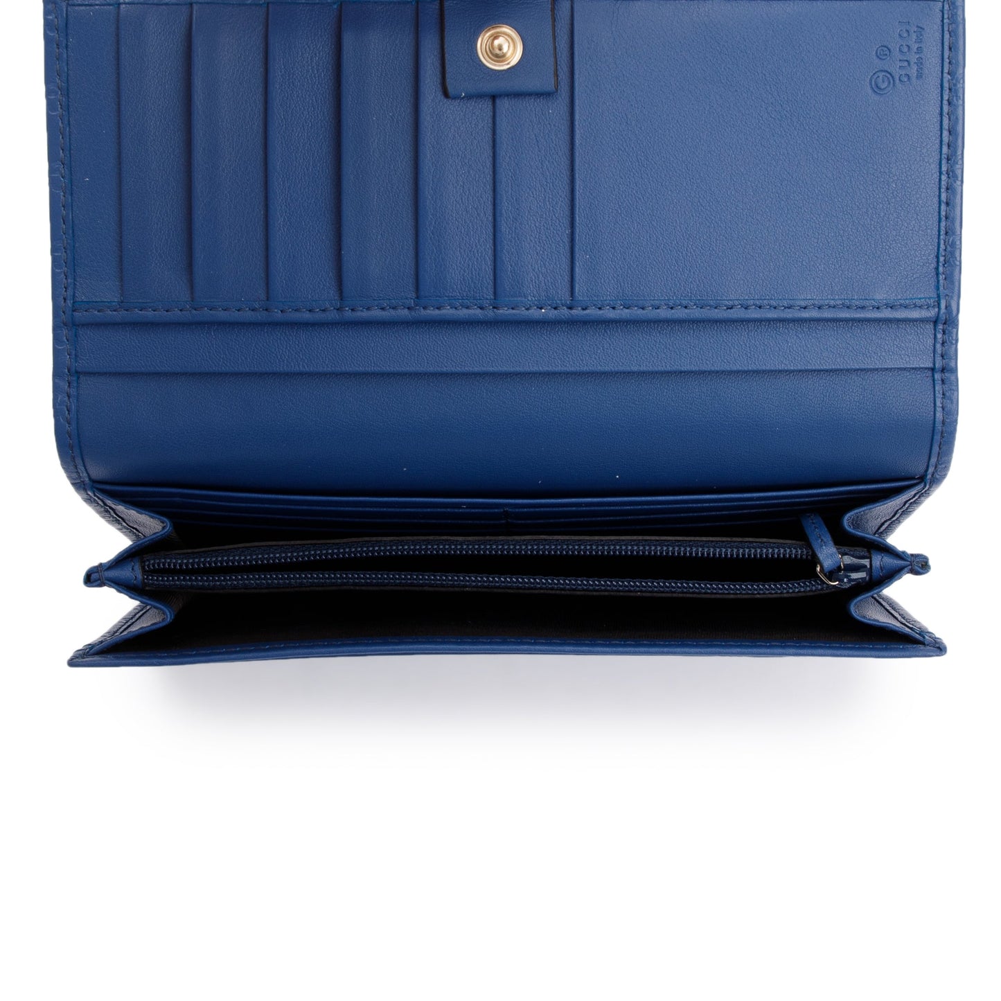 Gucci Blue Microguccissima Leather Continental Flap Wallet