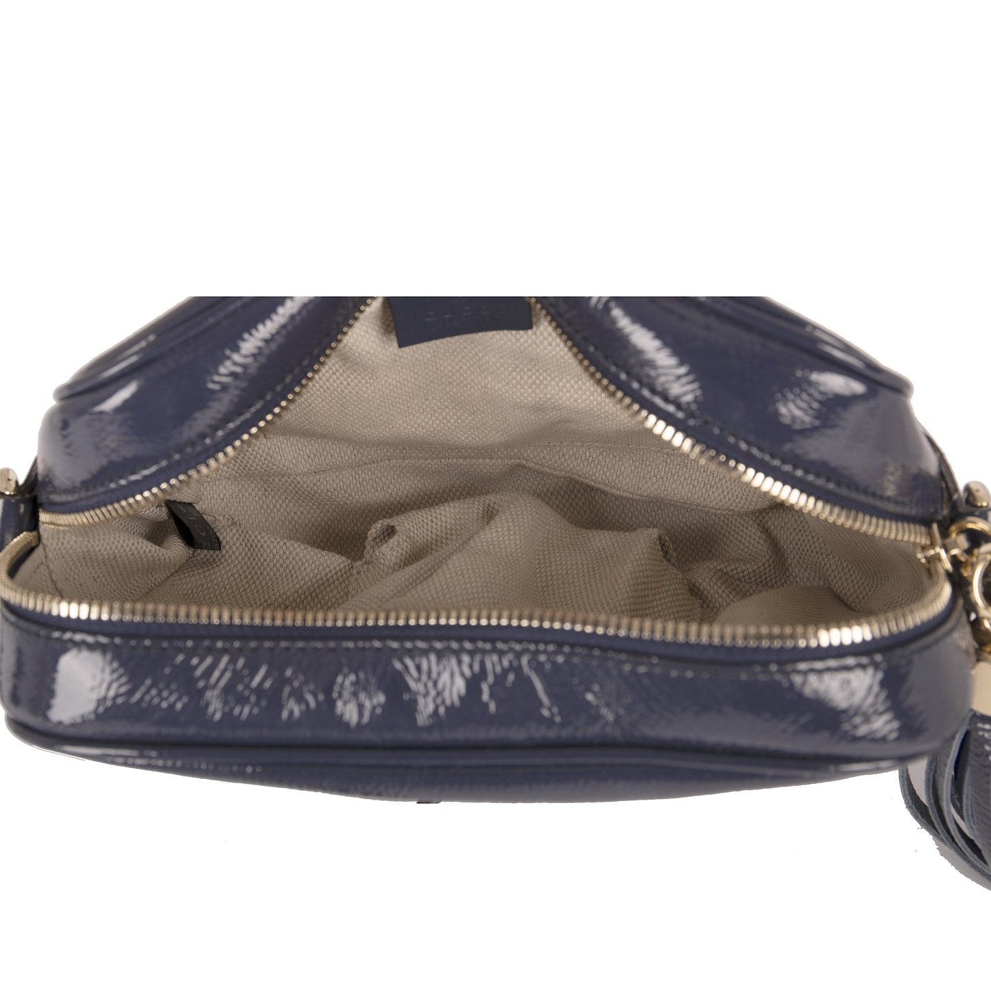 Gucci Blue Patent Soho Small Leather Disco Bag