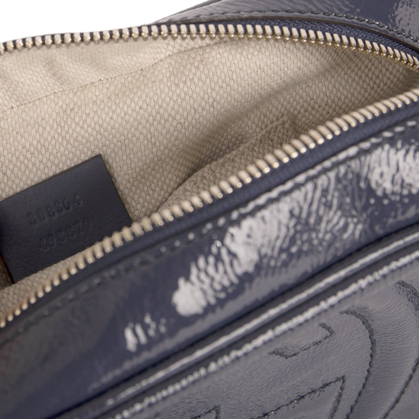 Gucci Blue Patent Soho Small Leather Disco Bag