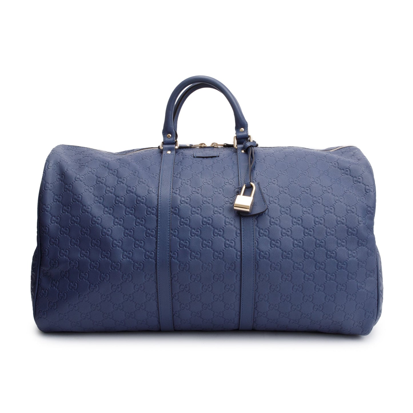 Gucci Blue Signature Leather Carry-On Duffle Bag