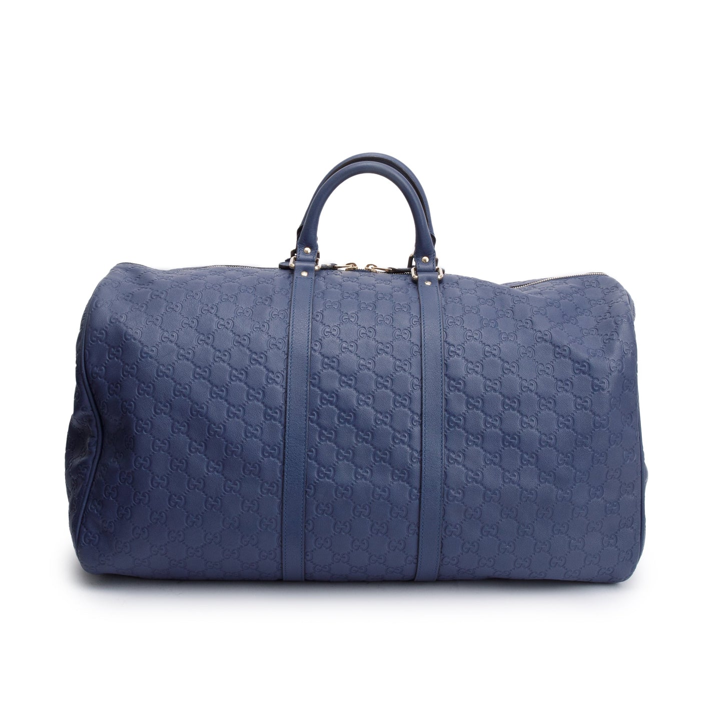 Gucci Blue Signature Leather Carry-On Duffle Bag
