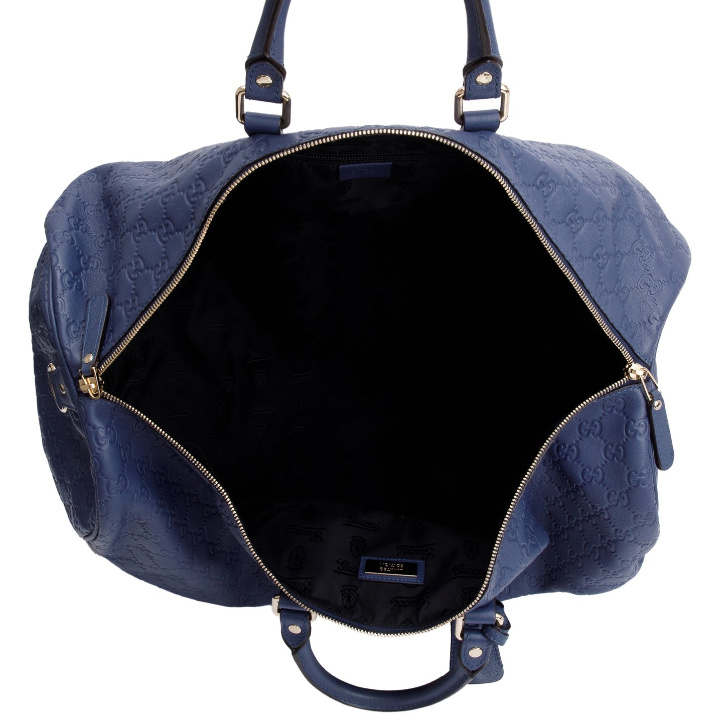 Gucci Blue Signature Leather Carry-On Duffle Bag