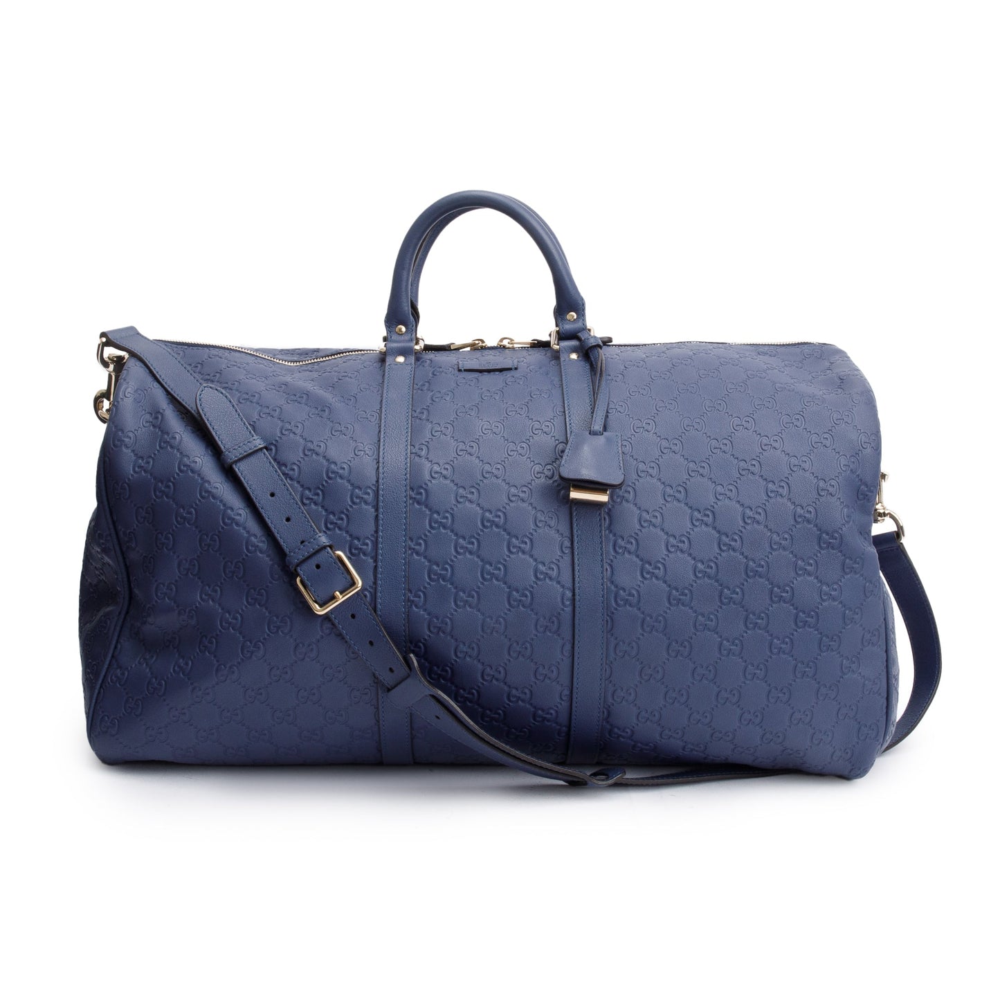 Gucci Blue Signature Leather Carry-On Duffle Bag