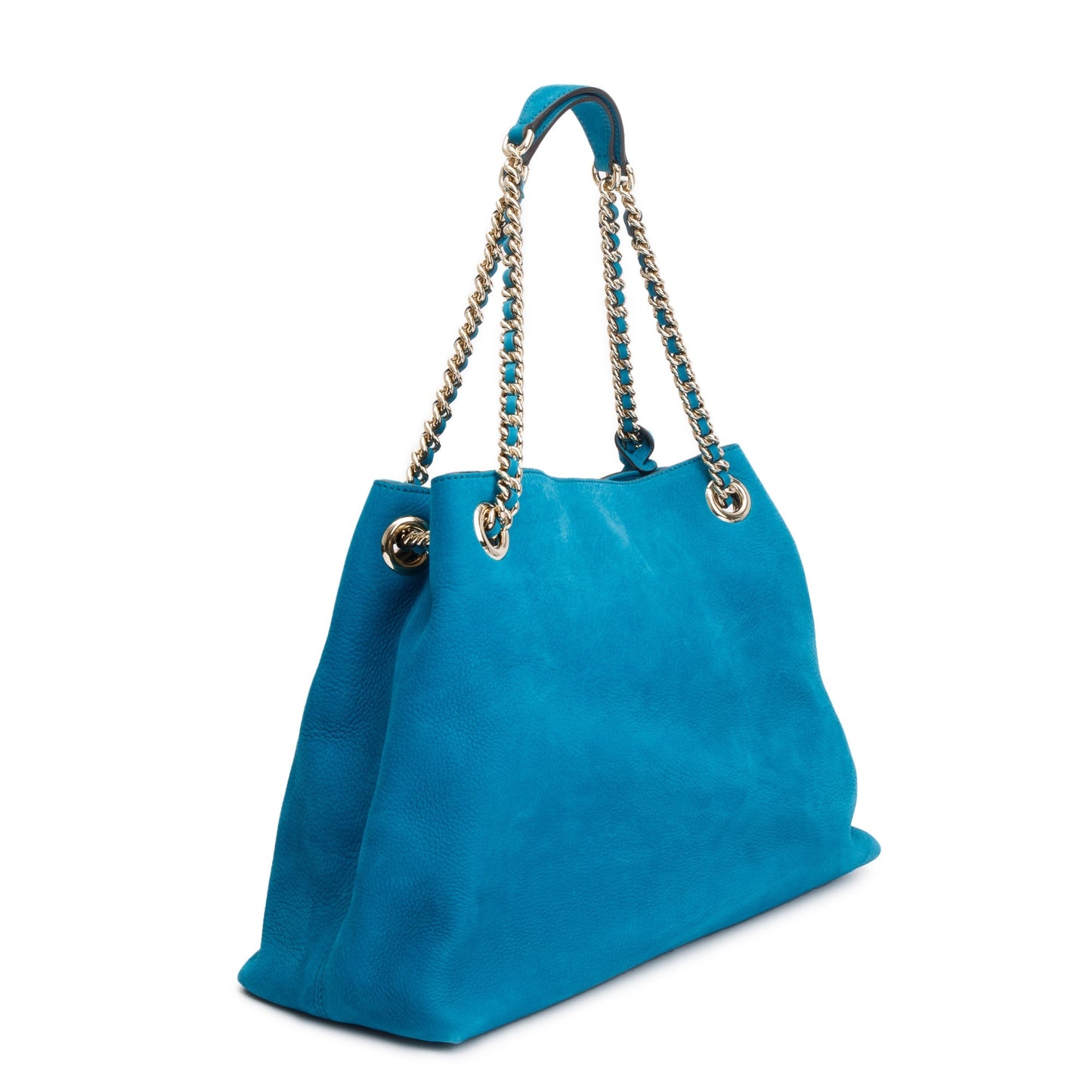 Gucci Blue Suede Medium Soho Chain Tote