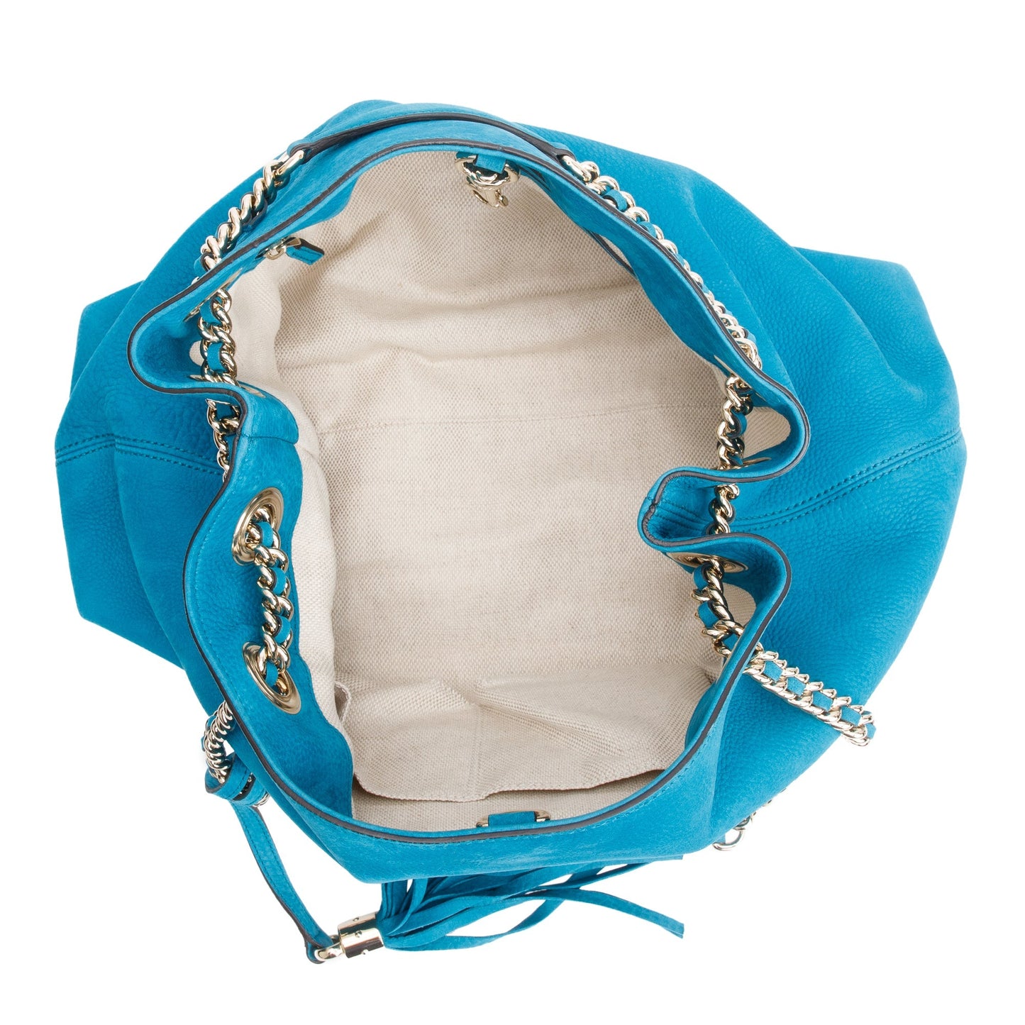 Gucci Blue Suede Medium Soho Chain Tote